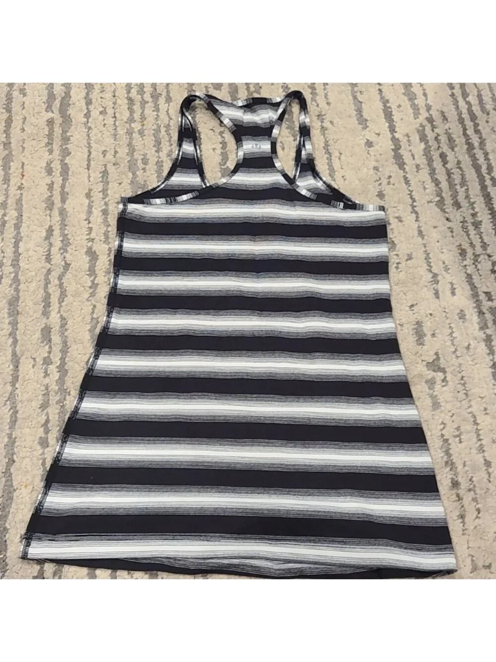 Lululemon Cool Racerback Capilano Stripe Black White tank top